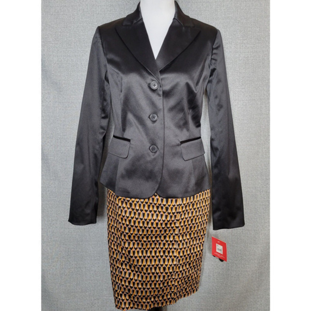Isaac Mizrahi Women Blazer Jacket Size Small 3 Button with Lapels Shimmery Black